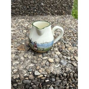 Vintage ZELL Pottery Pitcher  Dutch Scene Made in Germany